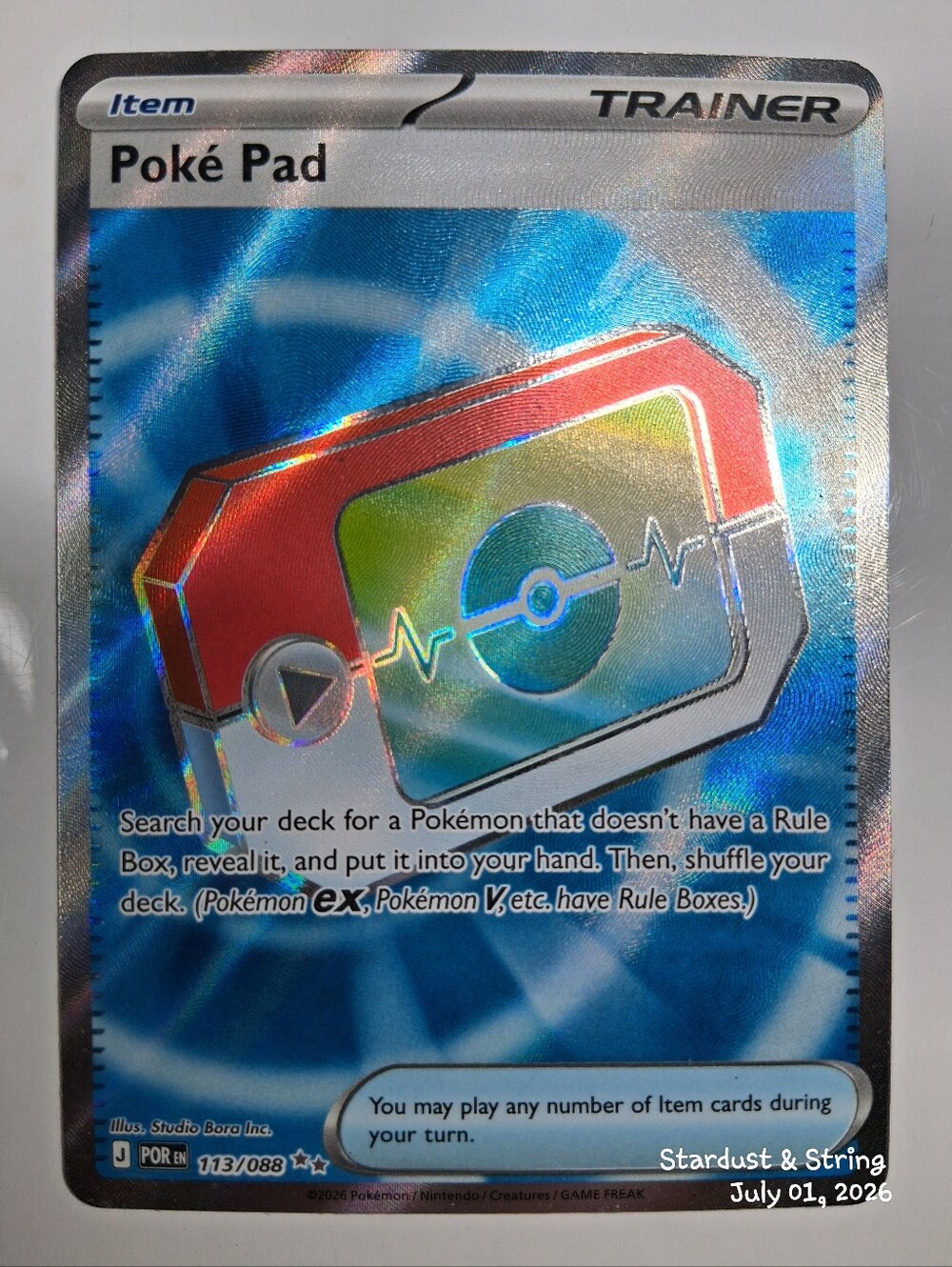 Pokemon Poke Pad 113/088 Perfect Order Ultra Rare Full Art Trainer Card -2 Avail